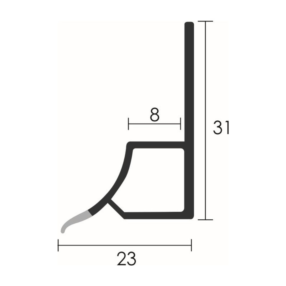 Bolta Fürdőkádszegőléc PVC 8 mm 2,50m 42151 - Csempe Mester