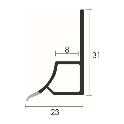 Bolta Fürdőkádszegőléc PVC 8 mm 2,50m 42151 - Csempe Mester