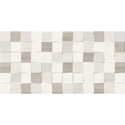 DEKORCSEMPE KRS - Tessile Cubik Beige 25x50 I.o. - Csempe Mester